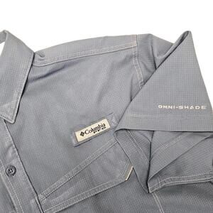 Columbia Men's Blue Short Sleeve PFG Shirt Fishing Polyester Size  M